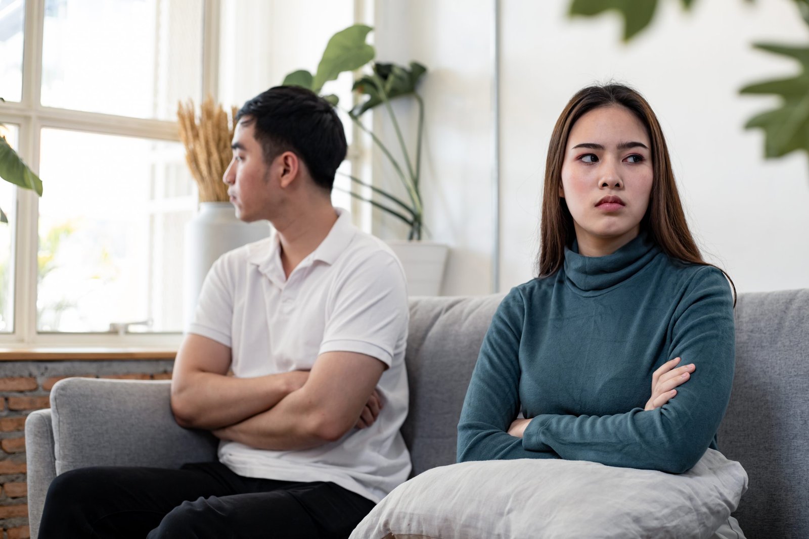 Young couple life is not happy in the marriage. Quarrel of a young couple's life. Unhappy in the marriage after they don't understand each other. Crisis and relationship problems that come to an end.
